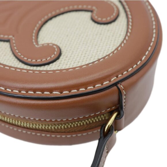 Celine  Triomphe Oval Calfskin Leather Crossbody Bag Tan - Picture 7 of 13